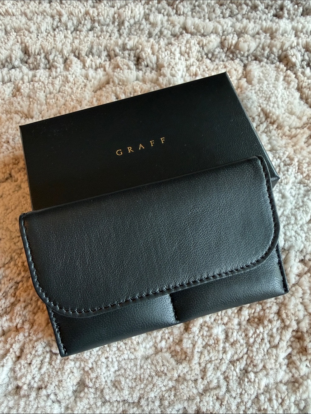 GRAFF Black Leather Jewelry Pouch